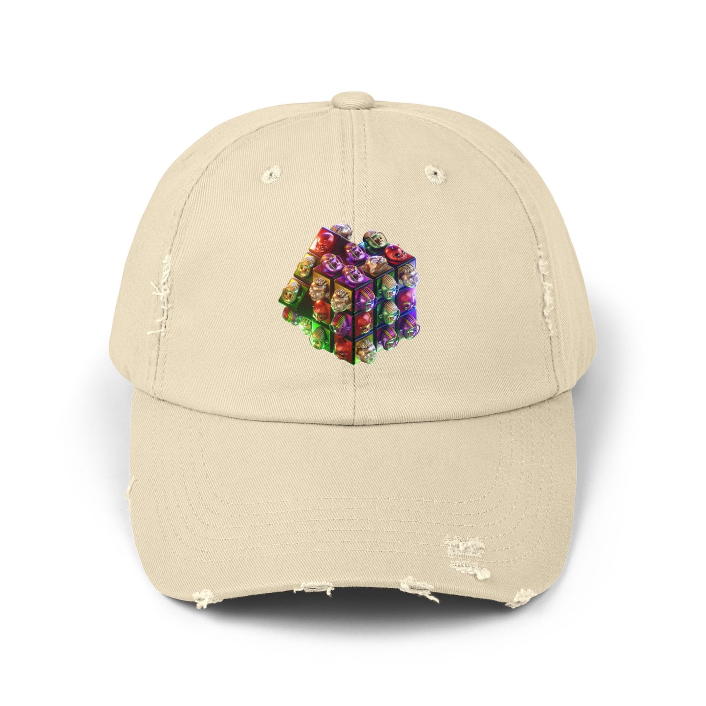 Rubiks cube Unisex Distressed Cap